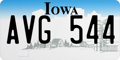 IA license plate AVG544