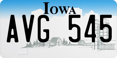 IA license plate AVG545