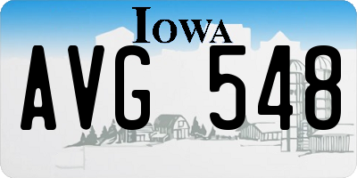 IA license plate AVG548