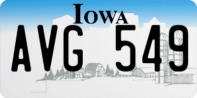 IA license plate AVG549