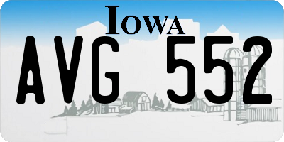 IA license plate AVG552