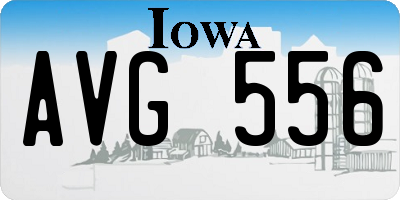 IA license plate AVG556