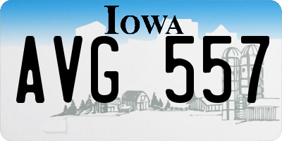 IA license plate AVG557