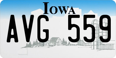 IA license plate AVG559