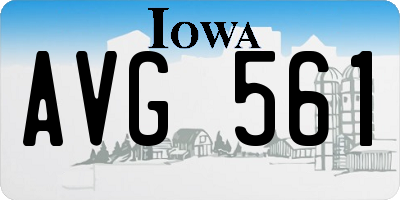 IA license plate AVG561