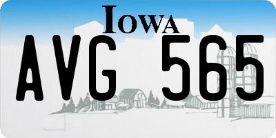 IA license plate AVG565
