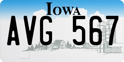 IA license plate AVG567