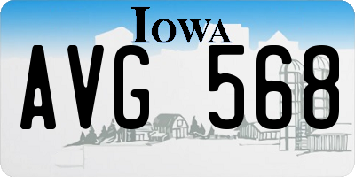 IA license plate AVG568