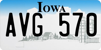 IA license plate AVG570