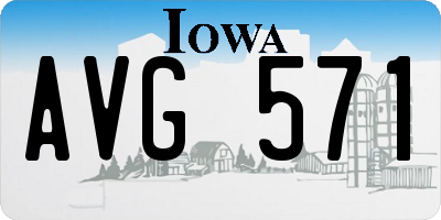 IA license plate AVG571