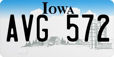 IA license plate AVG572