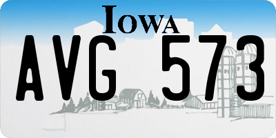 IA license plate AVG573