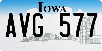 IA license plate AVG577