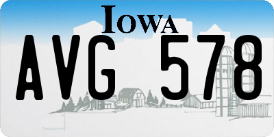 IA license plate AVG578