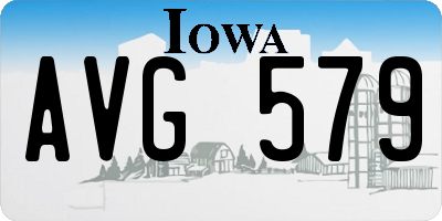 IA license plate AVG579