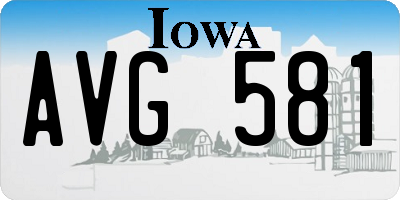 IA license plate AVG581