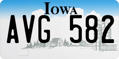 IA license plate AVG582