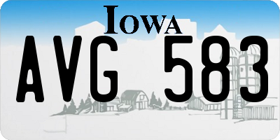 IA license plate AVG583