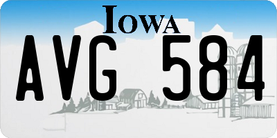 IA license plate AVG584