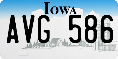 IA license plate AVG586