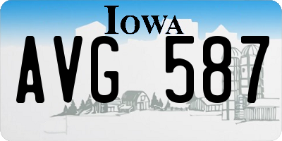IA license plate AVG587