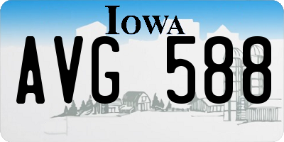 IA license plate AVG588