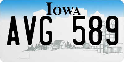 IA license plate AVG589