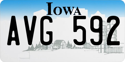 IA license plate AVG592