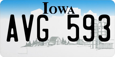 IA license plate AVG593