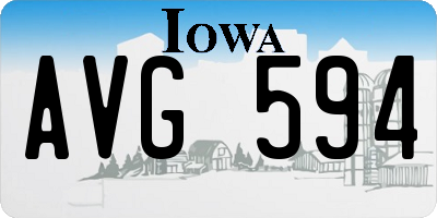 IA license plate AVG594