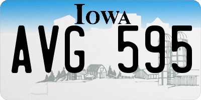IA license plate AVG595