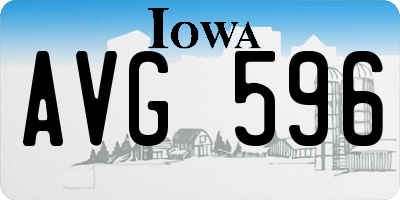 IA license plate AVG596