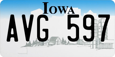 IA license plate AVG597