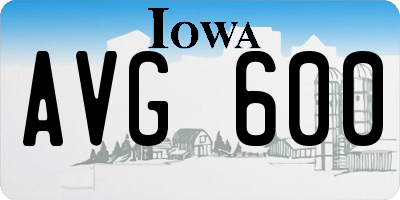 IA license plate AVG600