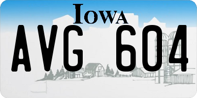 IA license plate AVG604
