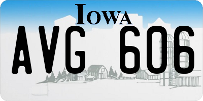 IA license plate AVG606