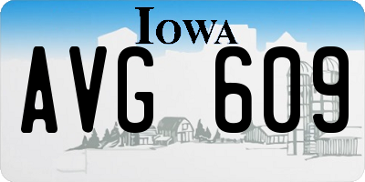 IA license plate AVG609