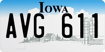 IA license plate AVG611