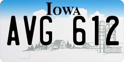 IA license plate AVG612