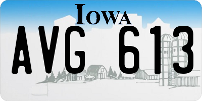 IA license plate AVG613