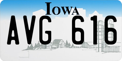 IA license plate AVG616