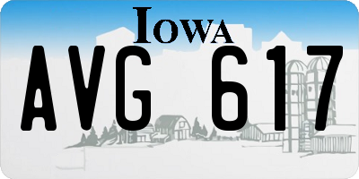 IA license plate AVG617