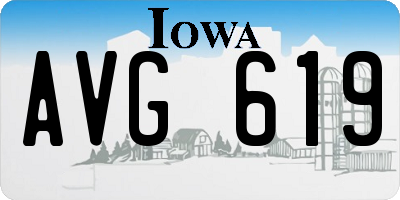 IA license plate AVG619