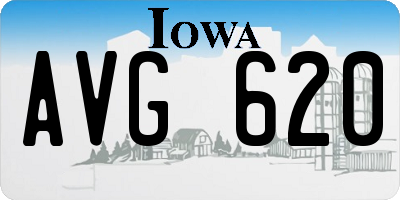 IA license plate AVG620