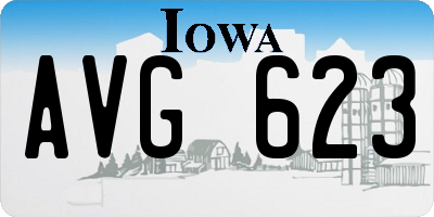 IA license plate AVG623