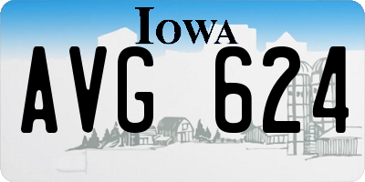 IA license plate AVG624