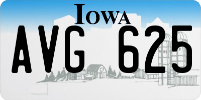 IA license plate AVG625