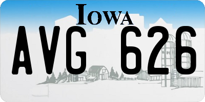 IA license plate AVG626
