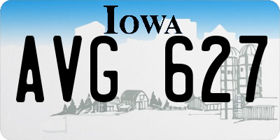IA license plate AVG627
