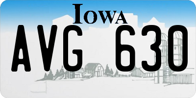 IA license plate AVG630